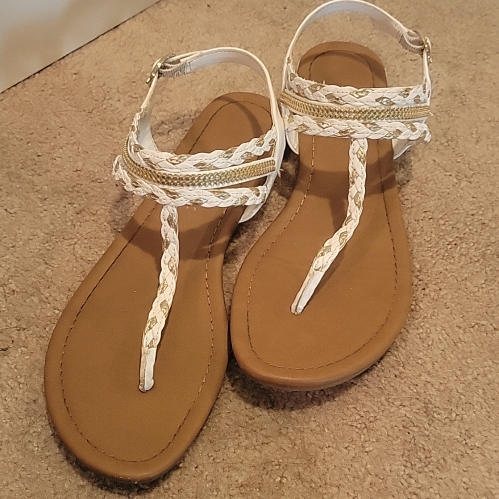 White and Gold Sandals